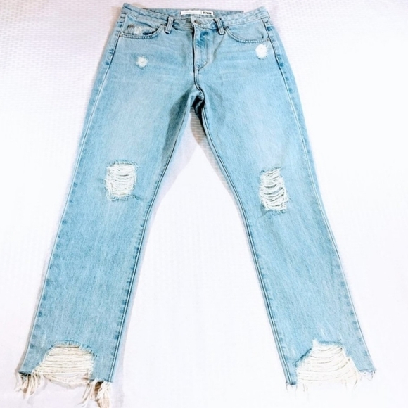LOVERS + FRIENDS High-Rise Tapered Distressed Jeans in Siena Size 26 - Picture 3 of 16